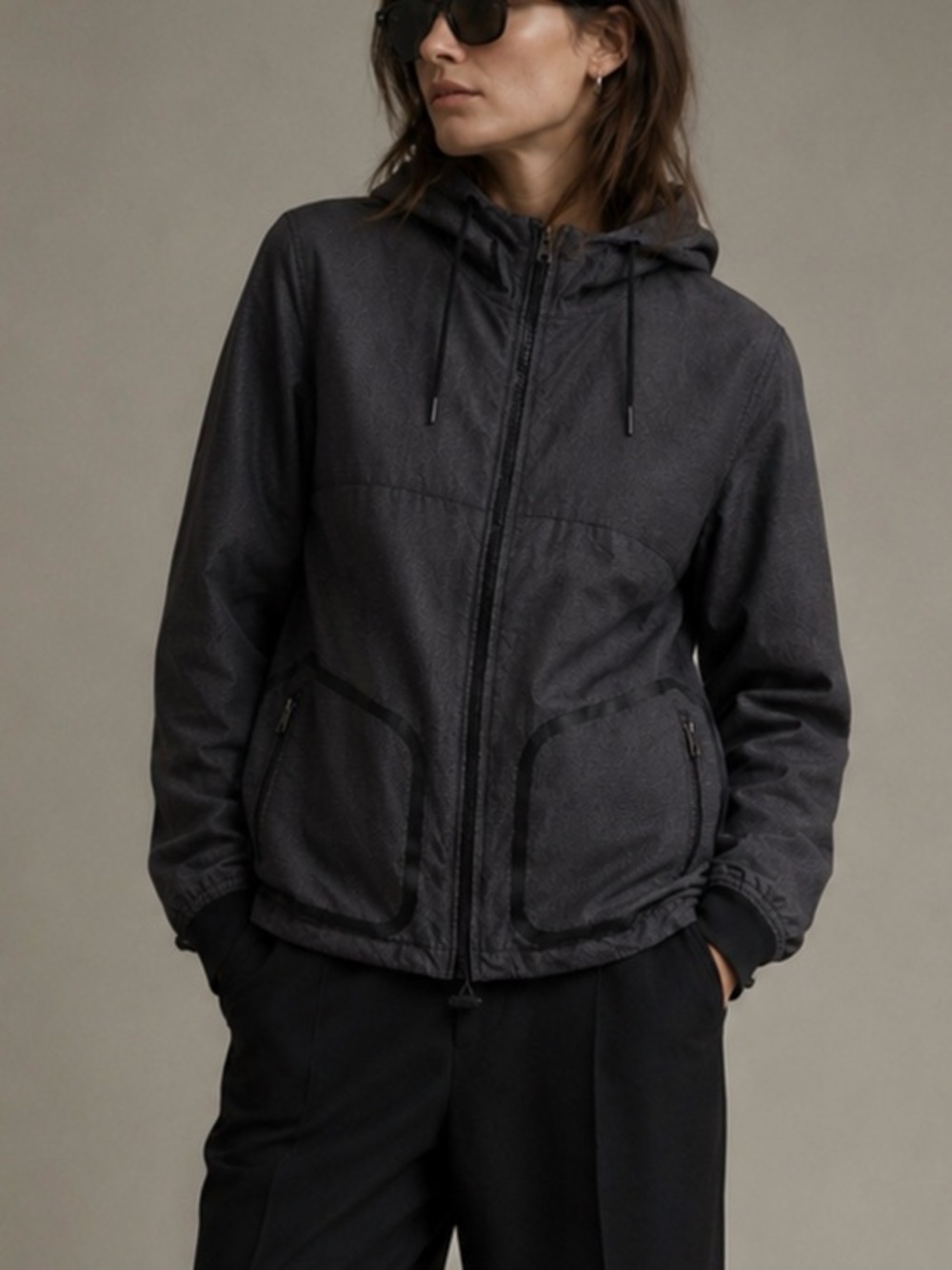 Rag & bone grey hooded travel jacket
